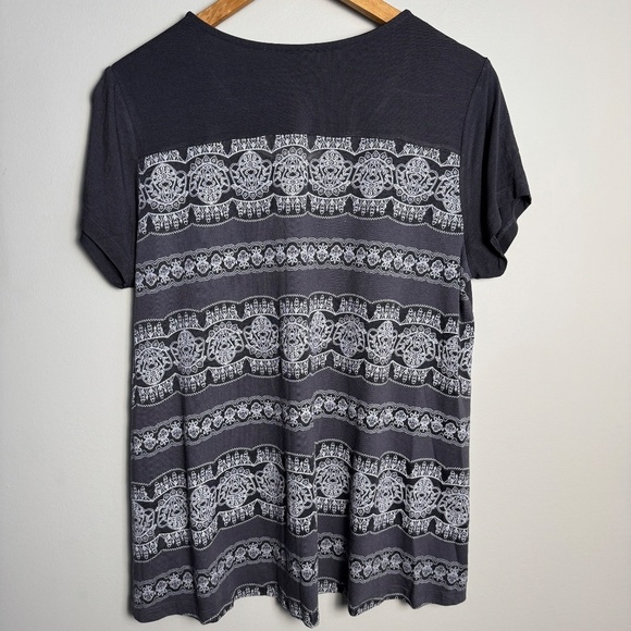 LNBF Terrera Women's Lightweight Cap Sleeve Scoop Neck T-Shirt Blouse Gray XL - Picture 4 of 11